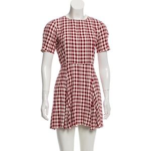Reformation maroon gingham mini dress small